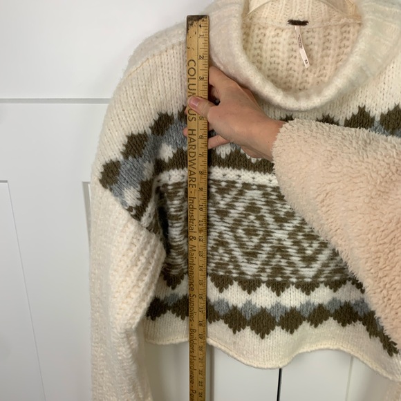 NWT Free People Sweater XS Alpine Snowy Forest Chunky Knit Oversized Alpaca Wool - Picture 6 of 8